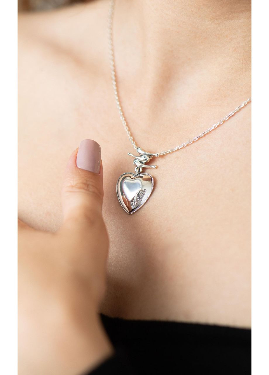 Кулон сердце с птицами Дукач Горлица 925 серебряный Skifska Etnika (364203270)