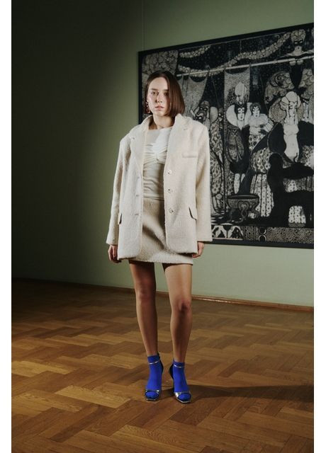 Жакет з шерсті молочний TAYU (364988421)