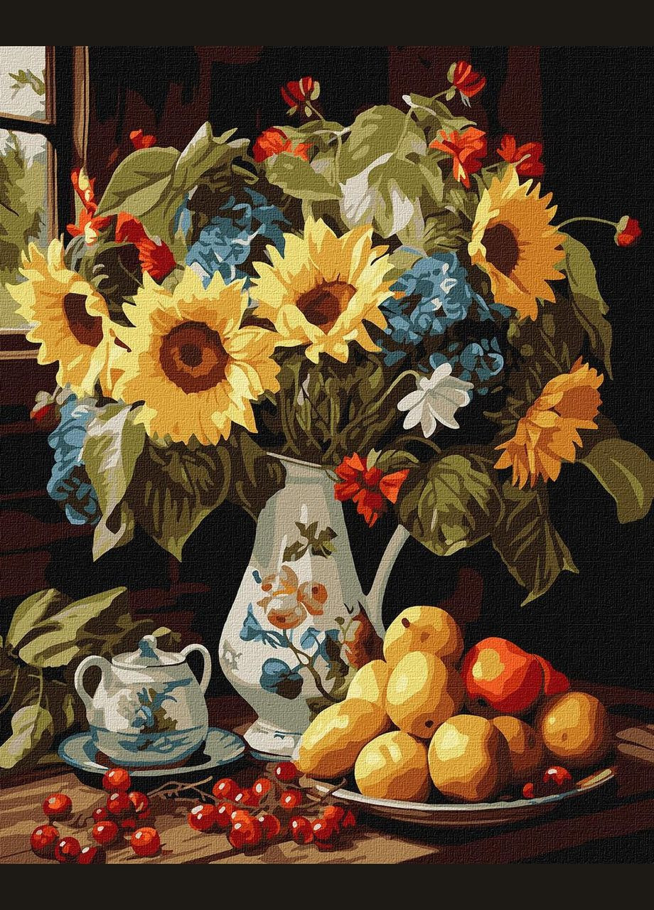 Картина за номерами Натюрморт із соняшниками Ідейка 40 х 50 KHO5680 IDEYKA (354828499)