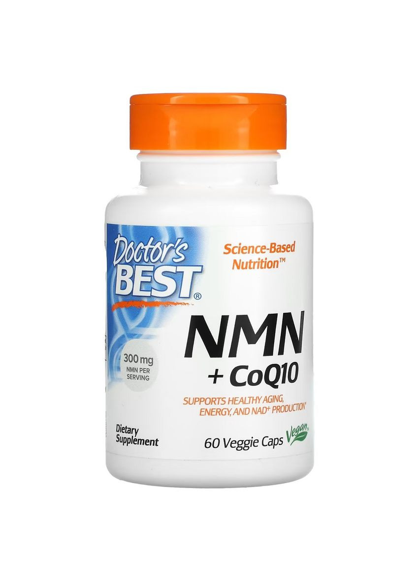 NMN 150 мг и коэнзим Q10 50 мг, NMN CoQ10,, 60 вегетарианских капсул Doctor's Best (322741129)