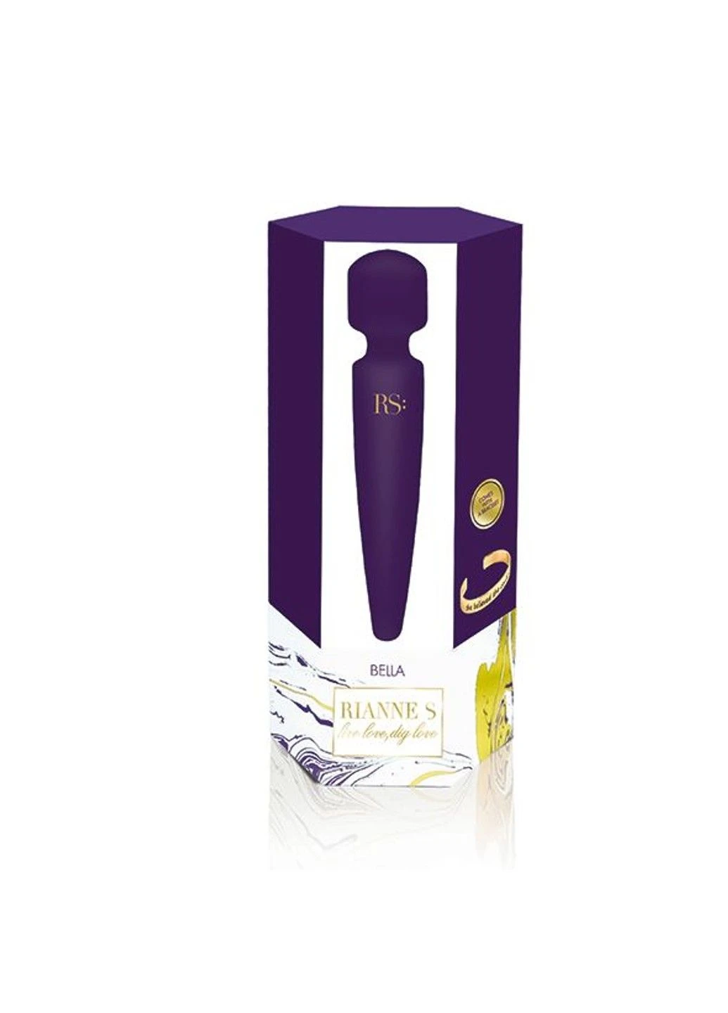 Вібромасажер : Bella Mini Wand Purple, 10 режимів, медичний силікон, подарункове паковання RIANNE S (292786763)