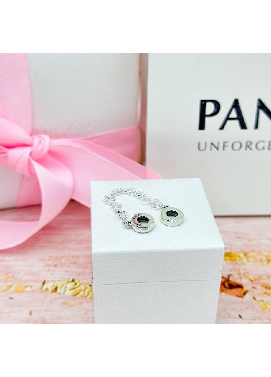 Серебряная защитная цепочка Пандора "Сердца" 792274C00 Kabluchka (355344638)