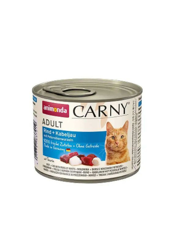 Влажный корм для кошек Carny Adult Beef+Codfish with Parsley roots 200г, с говядиной, треской и петрушкой Animonda (292114984)