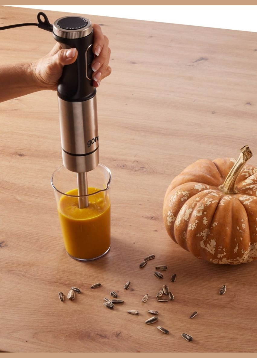 Блендер погружной 1000Вт, 3в1, чаша-600мл, нерж Gorenje (341316328)