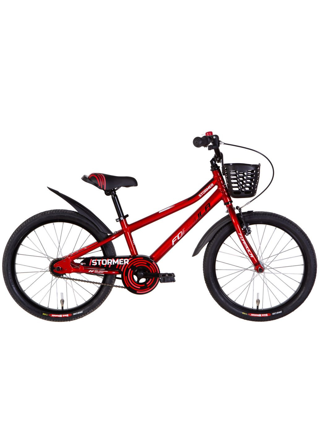Велосипед алюміній 20 STORMER гальмівна рама-10" з чорним та білим з корзиною Pl з крилом Pl Formula (369783937)