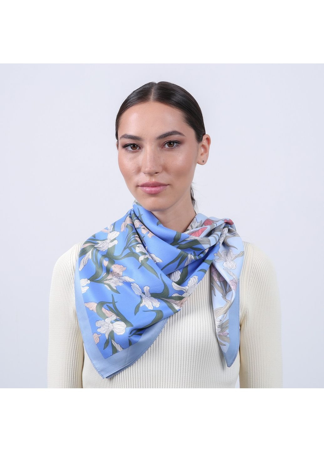 Платок женский с принтом атлас разноцветный КАЗЕРТА LuckyLOOK 915-763 (360985310)