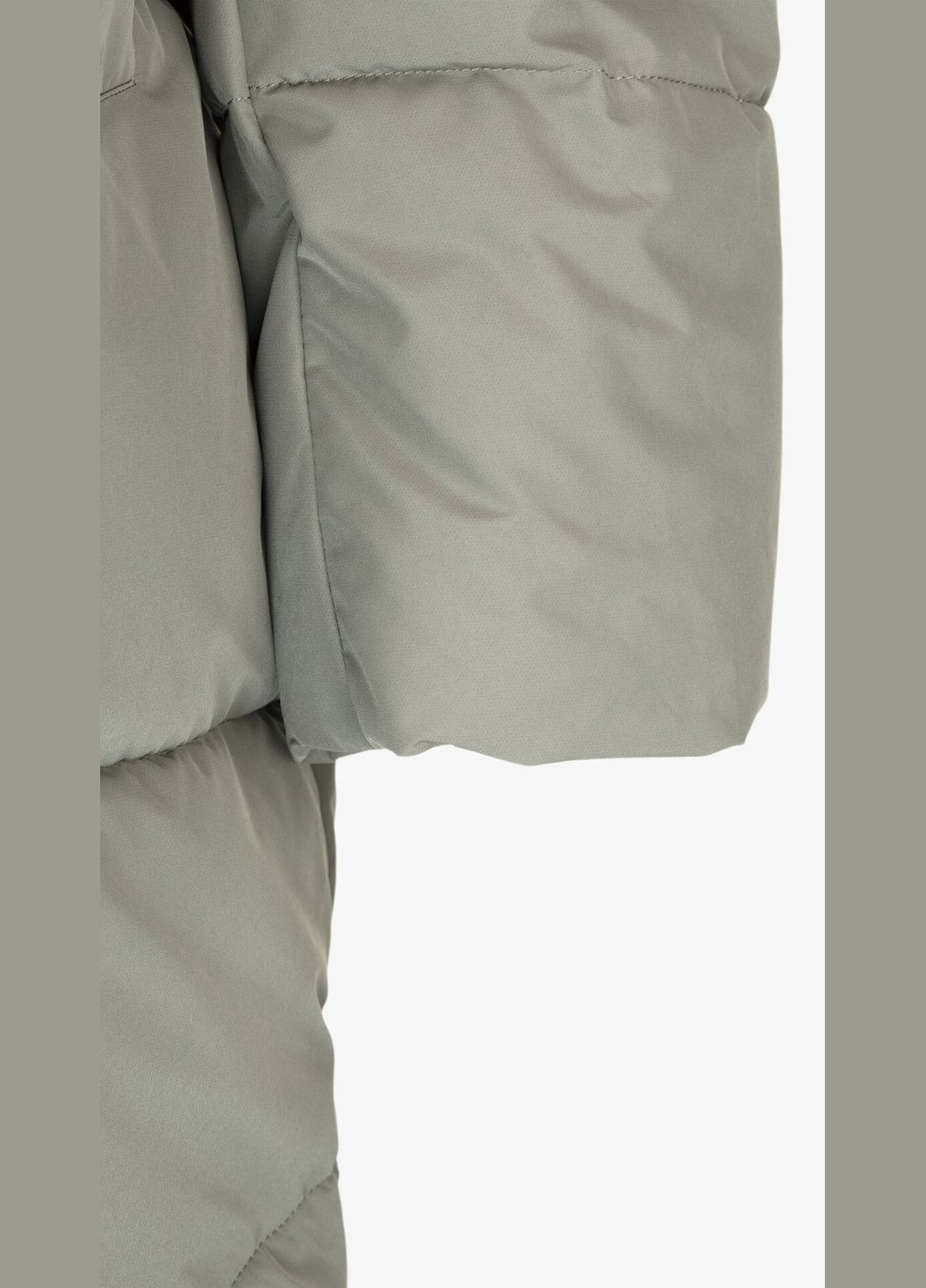 Комбинированная зимняя куртка однотонная женская 6921 темно-оливковый shop (2000999163999) On me