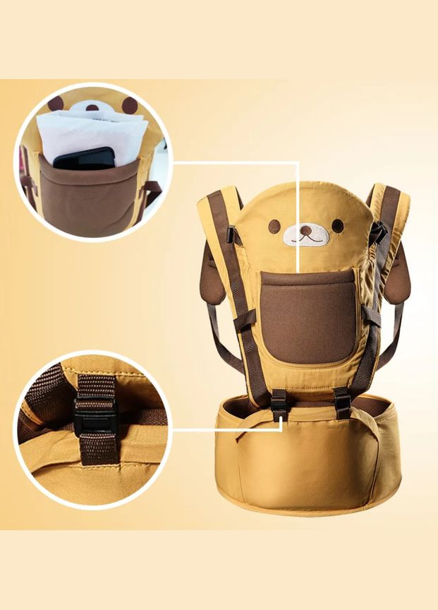Хіпсит ерго-рюкзак кенгуру для перенесення дітей від 3 до 36 міс. Коричневий No Brand (334010963)