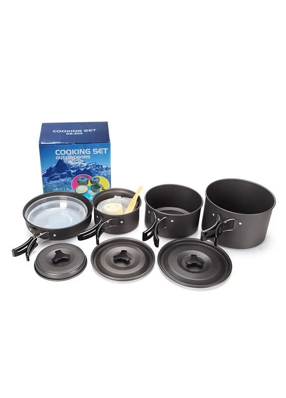 Набір посуду туристичного на 4-5 осіб DS-500 набір для приготування їжі складний посуд для туризму кемпінгу з алюмінію No Brand (315025310)
