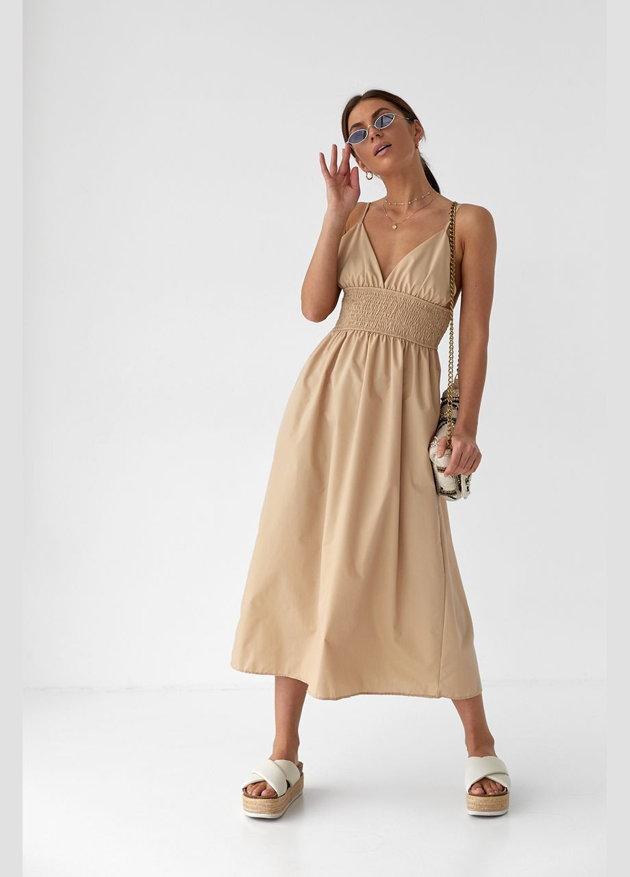 Однотонний сарафан з гумкою на талії 6320 Lurex (281329856)