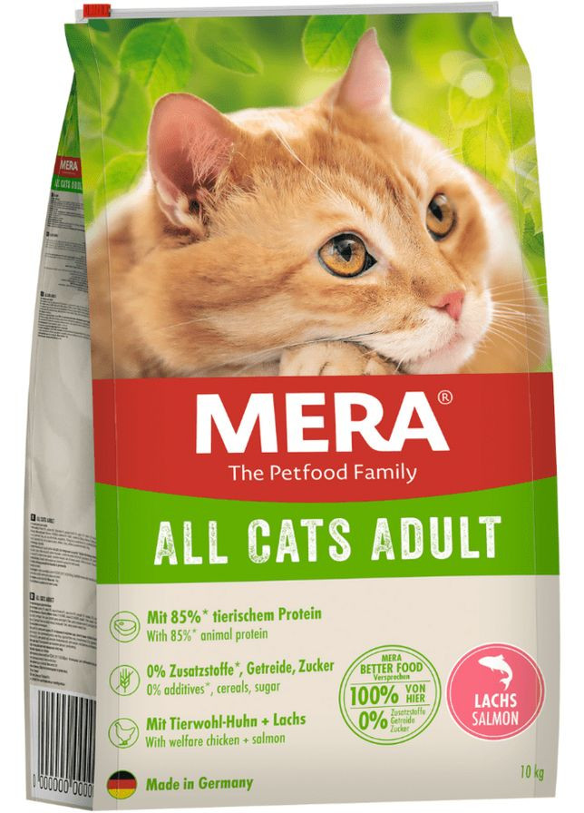 Сухий корм для дорослих котів Cats All Adult Salmon (Lachs) з лососем 10 кг (4025877385452) Mera (364786454)