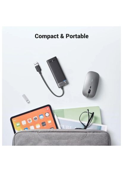 Концентратор (15548) Ugreen USB 3.0 to 4xUSB 3.2 Gen1 CM653 black (366651251)