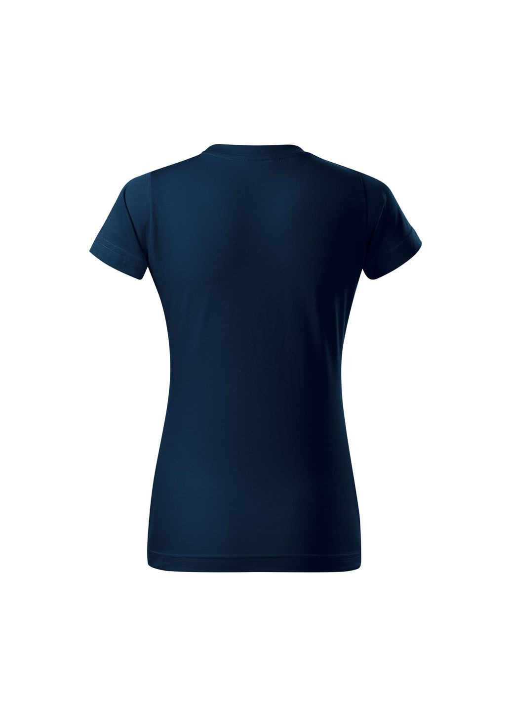 Темно-синя всесезон футболка жіноча бавовняна однотонна темно-синя 134-02 з коротким рукавом Malfini Basic