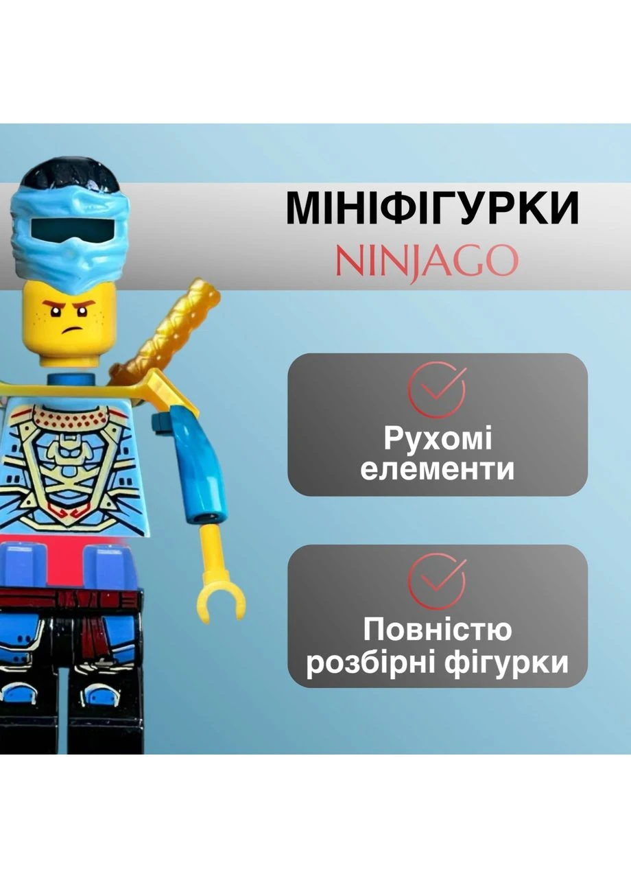 Набір Ninjago LEGO ніндзяго 8 в 1 персонажі ніндзя лего фігурки зі зброєю герої ігровий набір No Brand (399345654)
