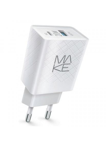 Зарядний пристрій (MCW324PWH) MAKE 20w pd+qc white (268140736)