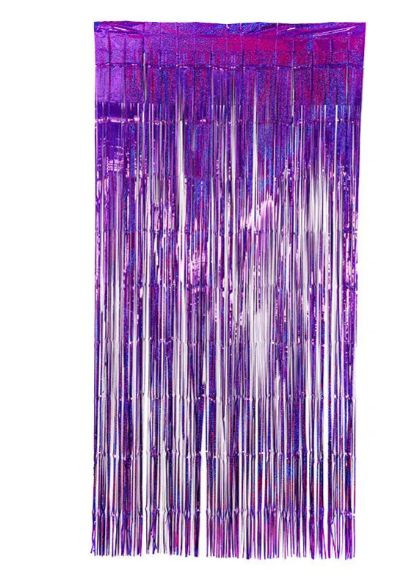 Дождик для фотозоны с голограммой украшение 245 см на 92 см фиолетовый Jannet Дощик (316580339)