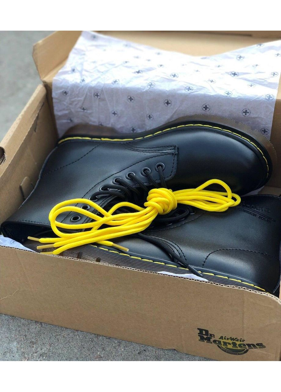 Черные зимние ботинки мужские dr. martens 1460 black 11822006 доктор мартенс (мех) берцы No Brand