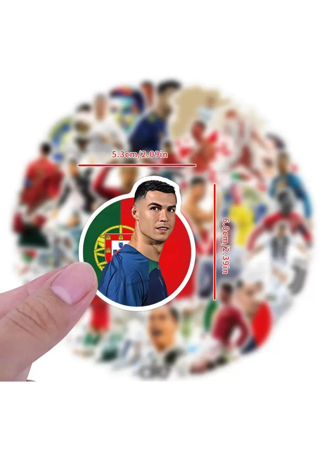 Набор наклейок, наклеек, стикеров футболиста Криштиану Роналду, Ronaldo, 50шт No Brand (361205181)