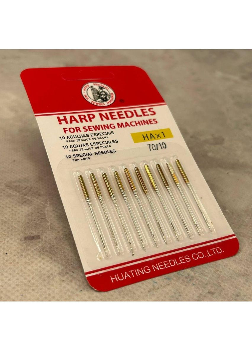 Иглы для бытовых швейных машин "Harp Needles" №70 -10шт Plus-plus (352750089)