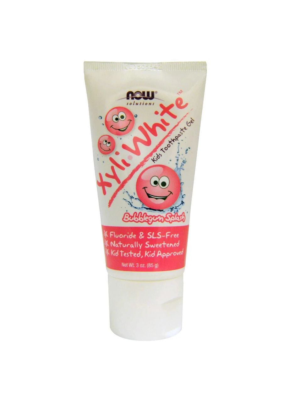 Зубной гель детский, Kids Toothpaste Gel,, Solutions, жевательная резинка, 85 г Now Foods (368303031)