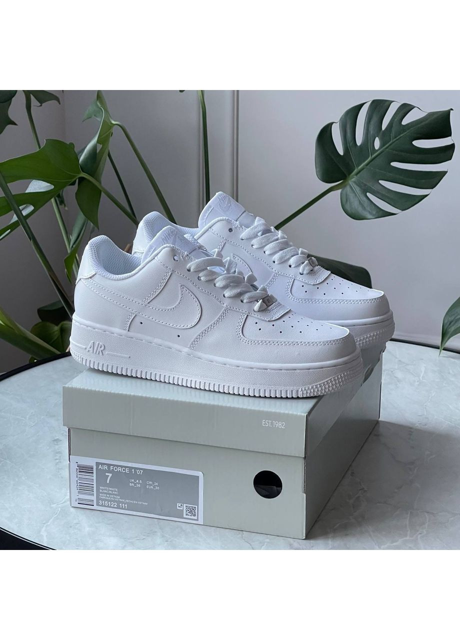 Кросівки жіночі і чоловічі Nike Air Force 1 '07 Premium white | Найк Аір Форс 1 Преміум білі No Brand білі демісезони (352474040)