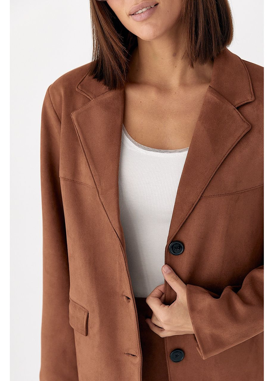 Замшевий жакет на ґудзиках No Brand (352691477)