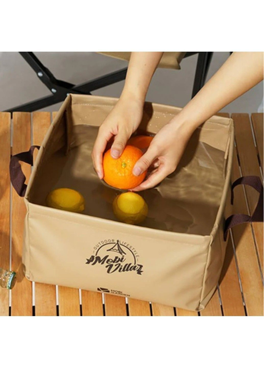 Ведро складное Square Bucket 13л EX20674001 green Mobi Garden (370666365)