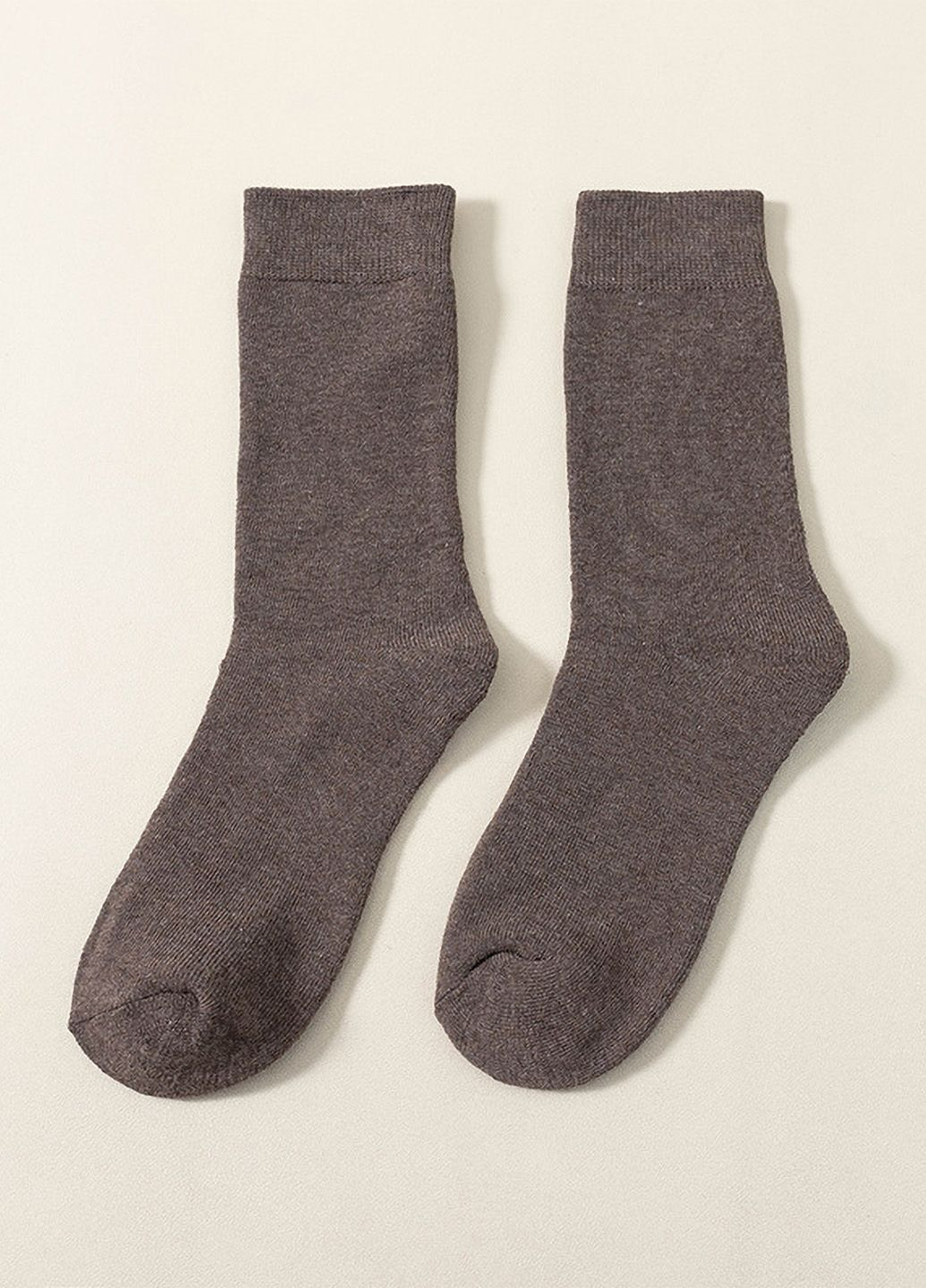 Коричневые носки махровые однотонные (365843792)