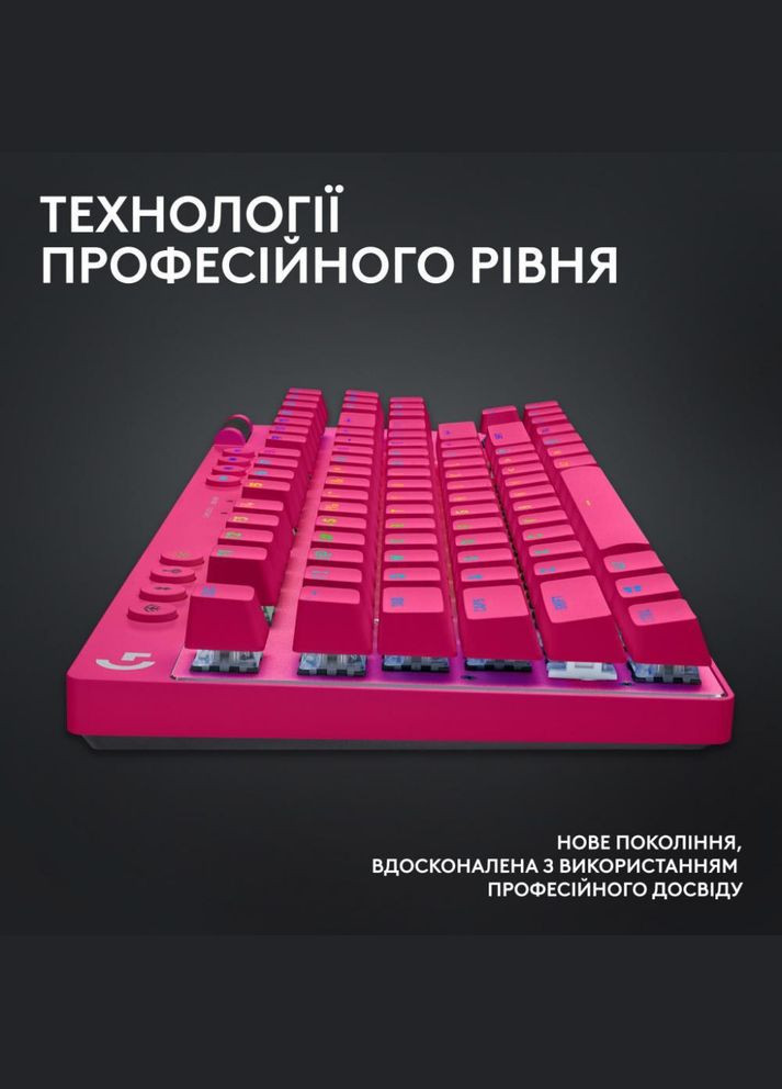 Клавіатура G Pro X TKL Lightspeed Tactile Magenta (920-012159) Logitech (319534547)