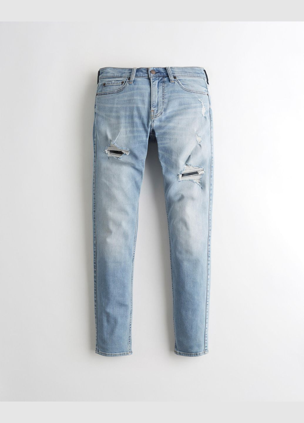 Голубые демисезонные джинсы super skinny hc7304m Hollister