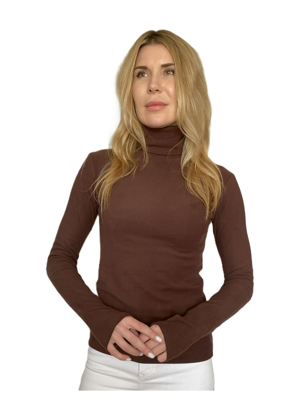 Водолазка з вирізом для великого пальця шоколад Capricious 169 (363967526)
