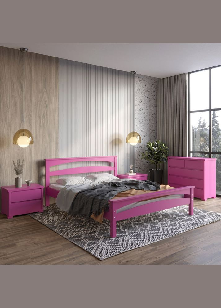 Двоспальне дерев'яне ліжко Чикаго Сіті (S2060R30B) 160х200 см (MBG-9923) Mebigrand (366084600)