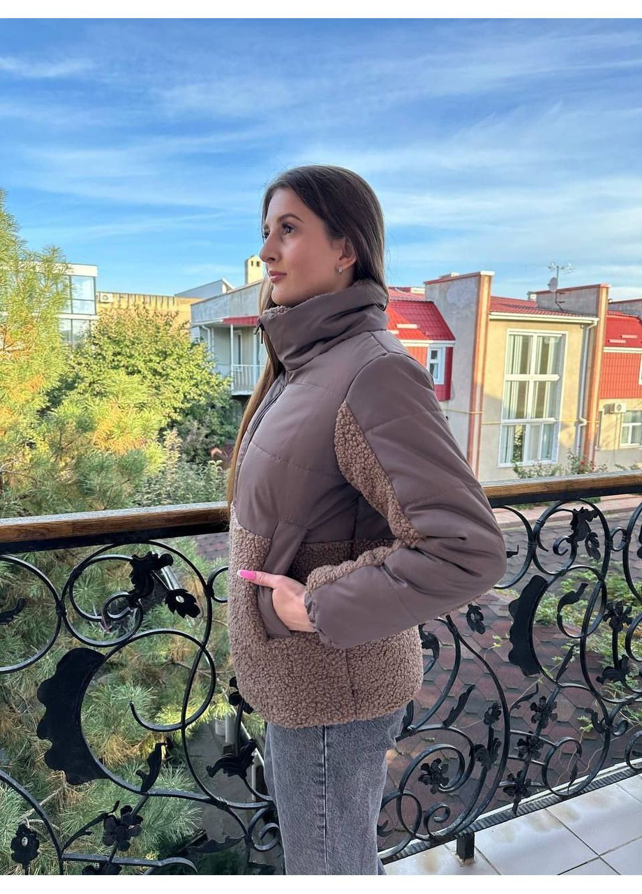 Коричневая женская демисезонная куртка тедди Nositi 2508-6zefir