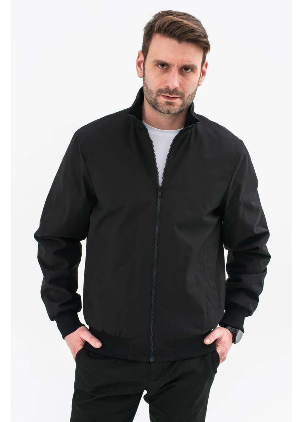 Чорна демісезонна чоловіча куртка Sun's House