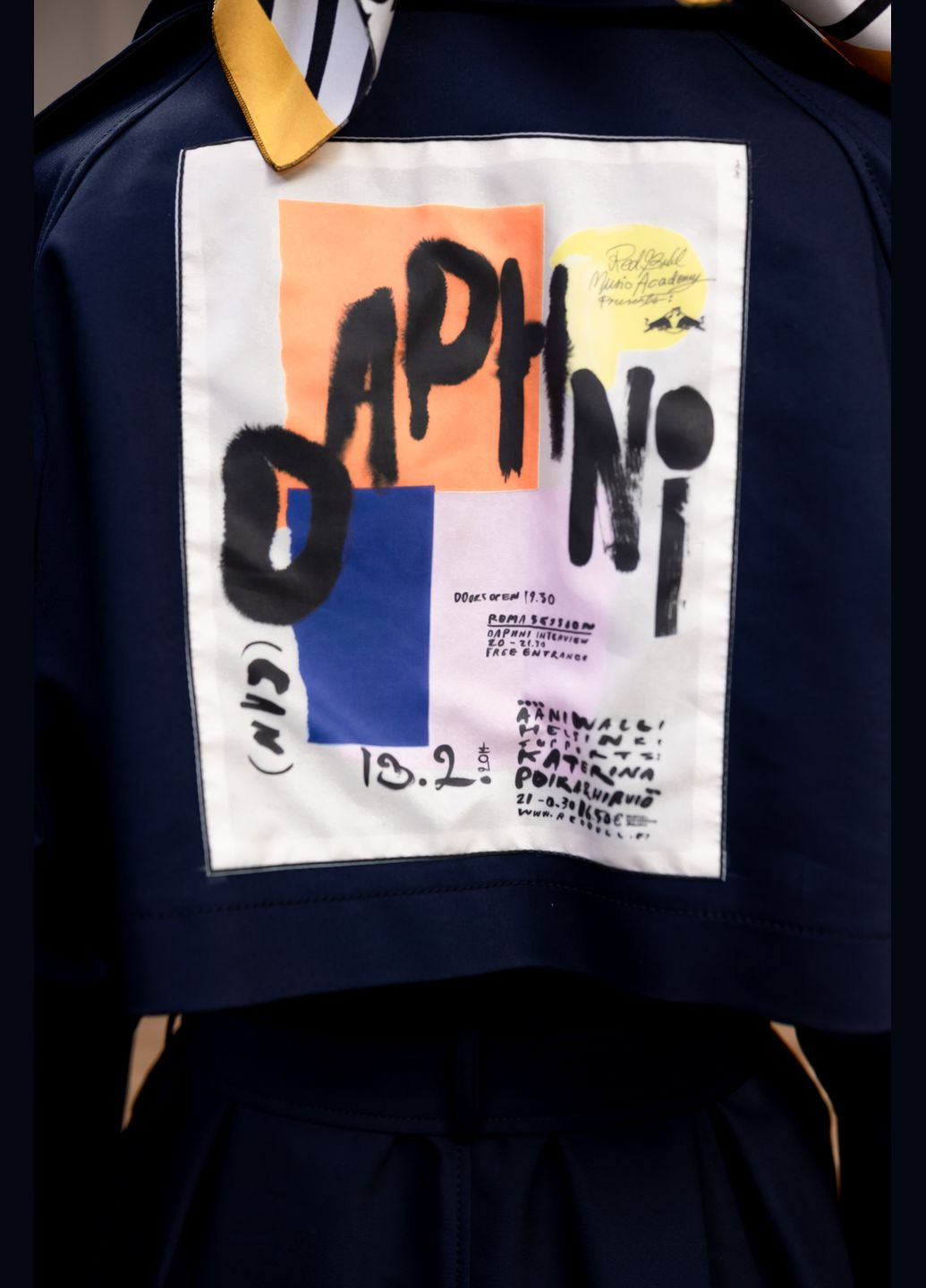 Хлопчатобумажный темно-синий тренч с принтованной спинкой Клер Dolcedonna (340334781)