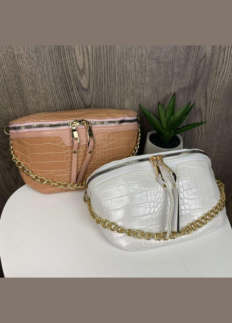 Женская сумка слинг змеиная, Бананка сумка для девушки, мини сумочка на грудь под рептилию Темный No Brand (334729697)