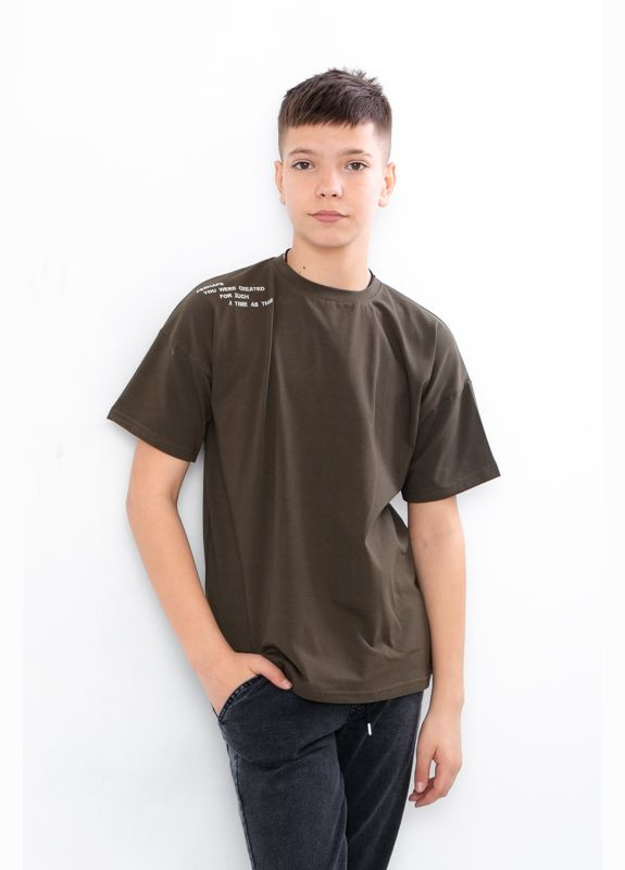 Зелена літня футболка для хлопчика (підліткова) Носи своє