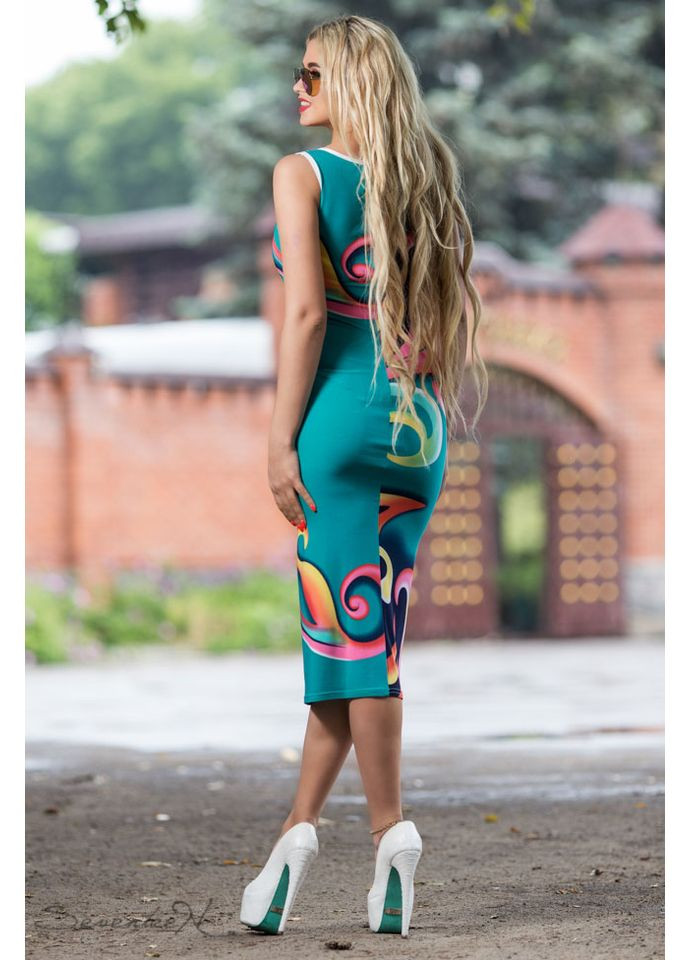 Бірюзова сукня-футляр 635.1801 Seventeen