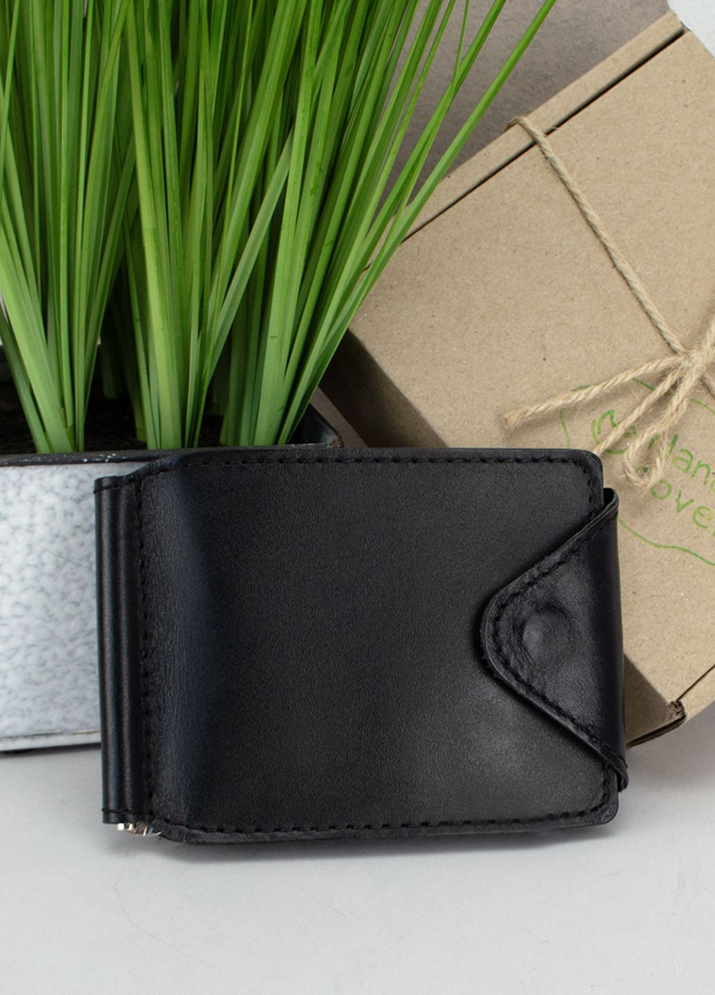 Подарунковий чоловічий набір №31 чорний: ремінь та затискач для грошей HandyCover (307206627)