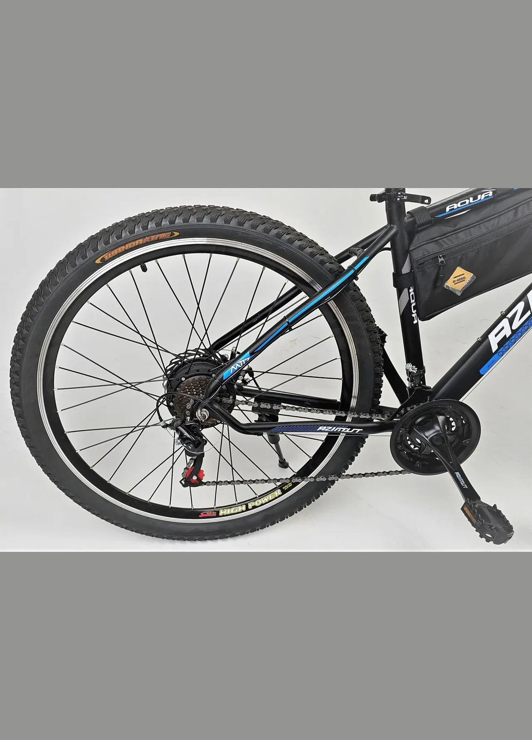 Электровелосипед " Aqua" 500W, 13Ah, 36V, Ø-29, 45 км/ч, Black-Blue Azimut (302894345)