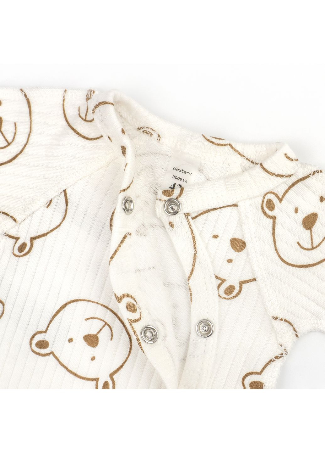 Чоловічок на кнопках Bear on milk інтерлок Молочний dexter's (370080591)