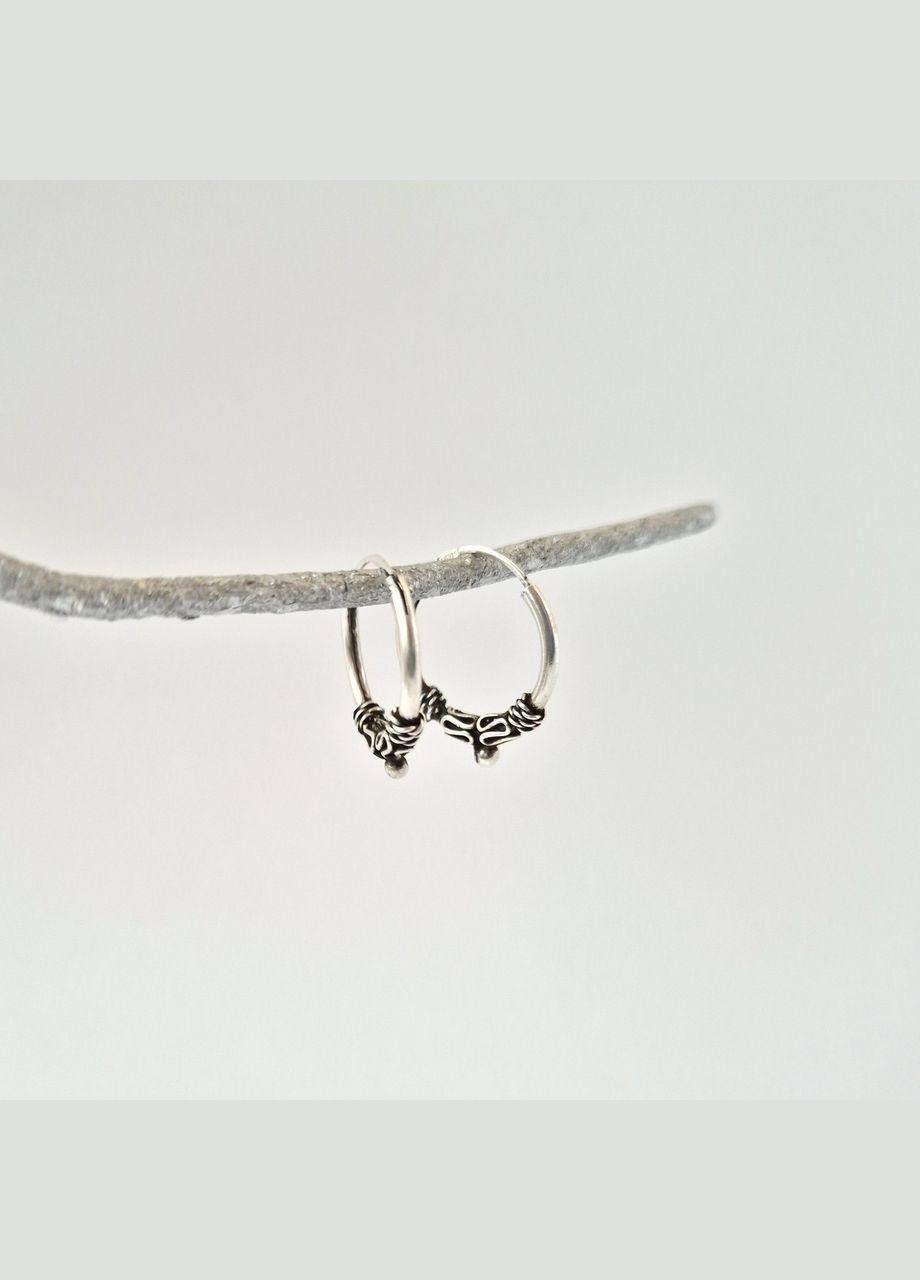 Срібні сережки (пара) кільця Конго 15 мм срібло 925 проби Чорнене с5/311 1.50г No Brand (335809508)