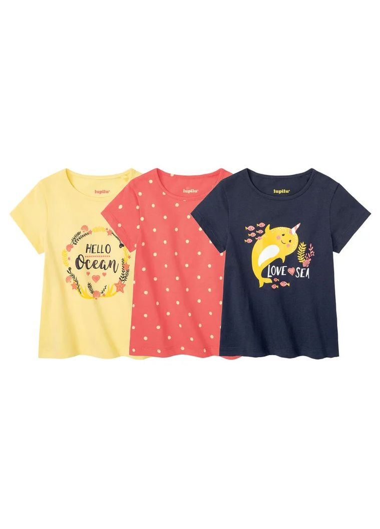 Комбінована літня набір футболок для дівчинки Lupilu