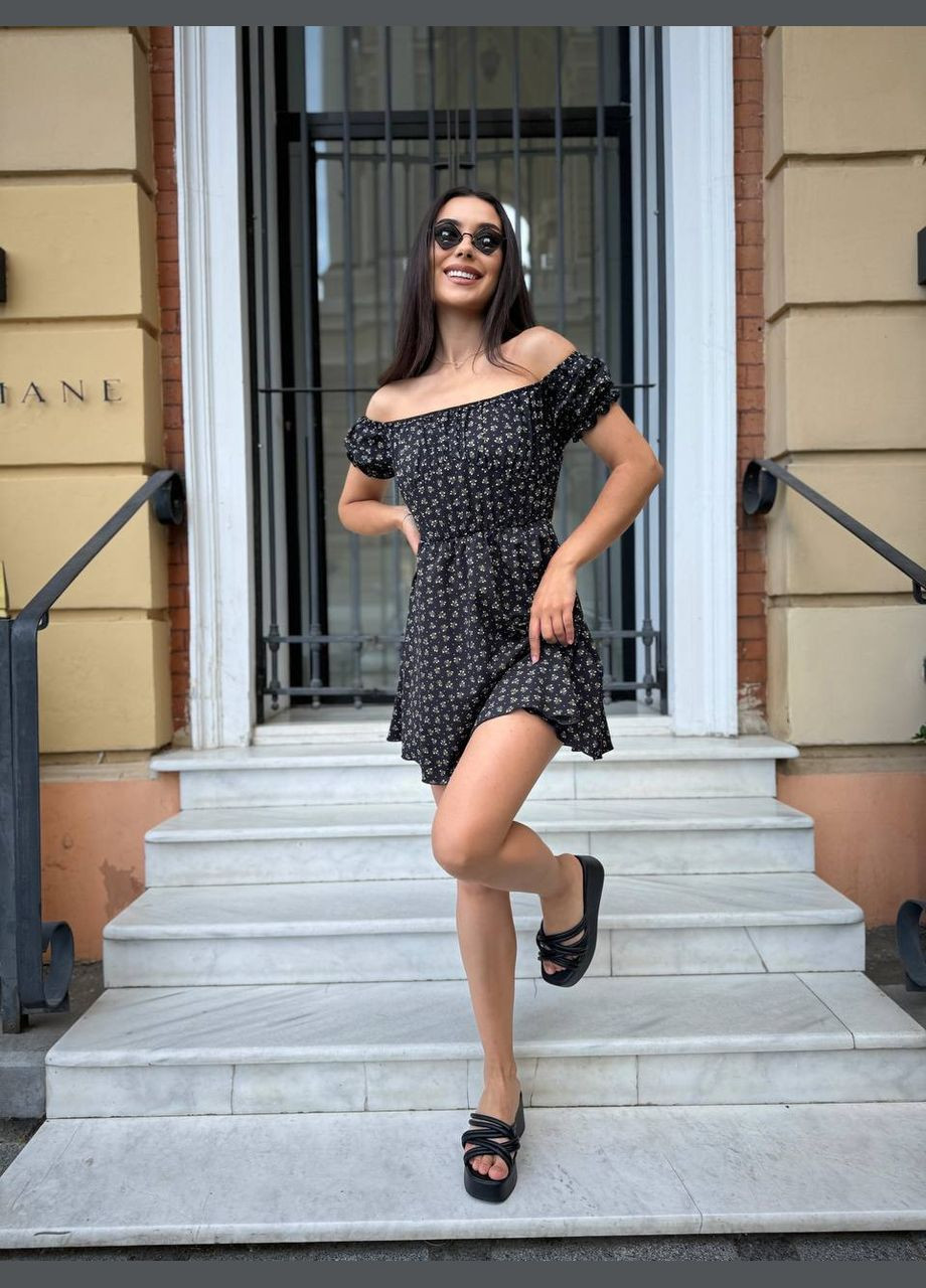 Черное праздничный, деловое, повседневный, кэжуал платье женское No Brand однотонное