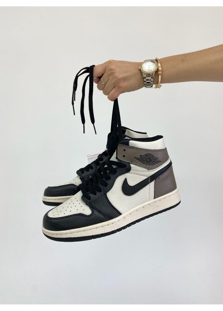 КРОССОВКИ ЖЕНСКИЕ NIKE AIR JORDAN 1 RETRO TWO DARK MOCHA V3 НАЙК АИР ДЖОРДАН No Brand белые демисезоны (368867381)