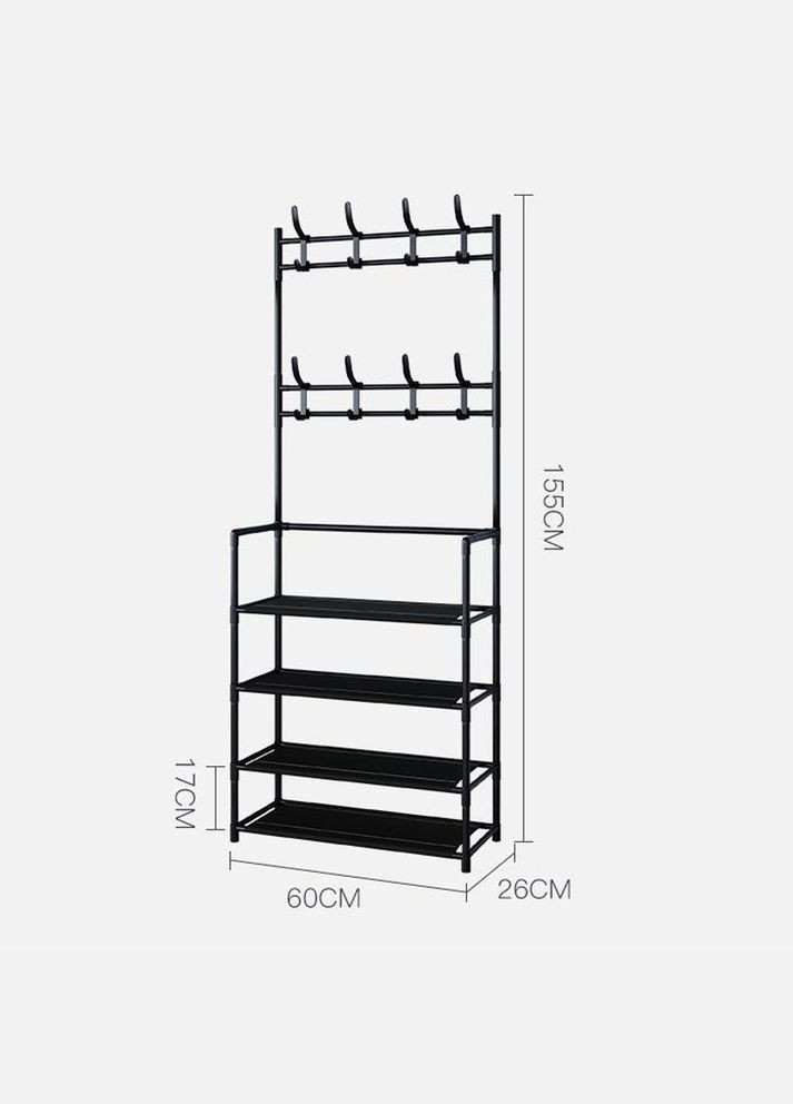 Стійка для одягу і взуття, вішалка для одягу Multifunctional Rack RD-6 Чорна No Brand (340111913)