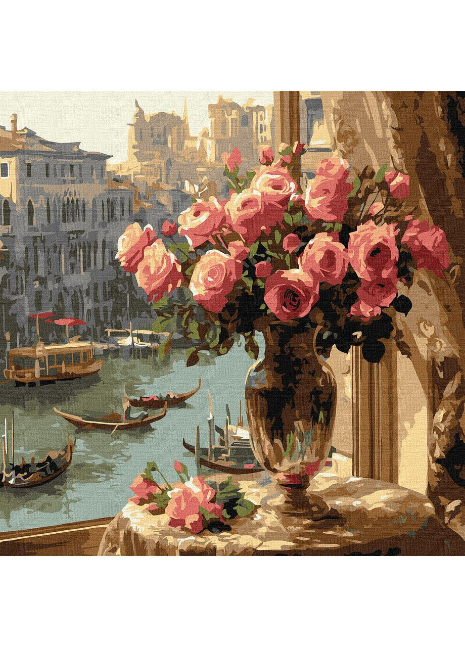 Картина по номерам Идейка Розы в Венеции 40х40 см KHO6412 Ідейка (362050745)