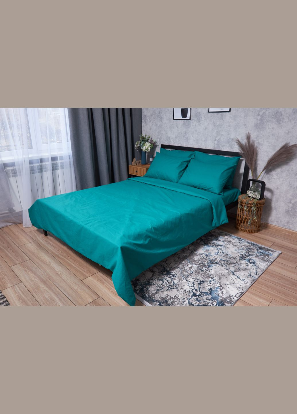 Комплект постельного белья Бязь Gold Люкс «» семейный 160х220х2 наволочки 4х50х70 (MS-820001631) Moon&Star Green Deep (285717985)