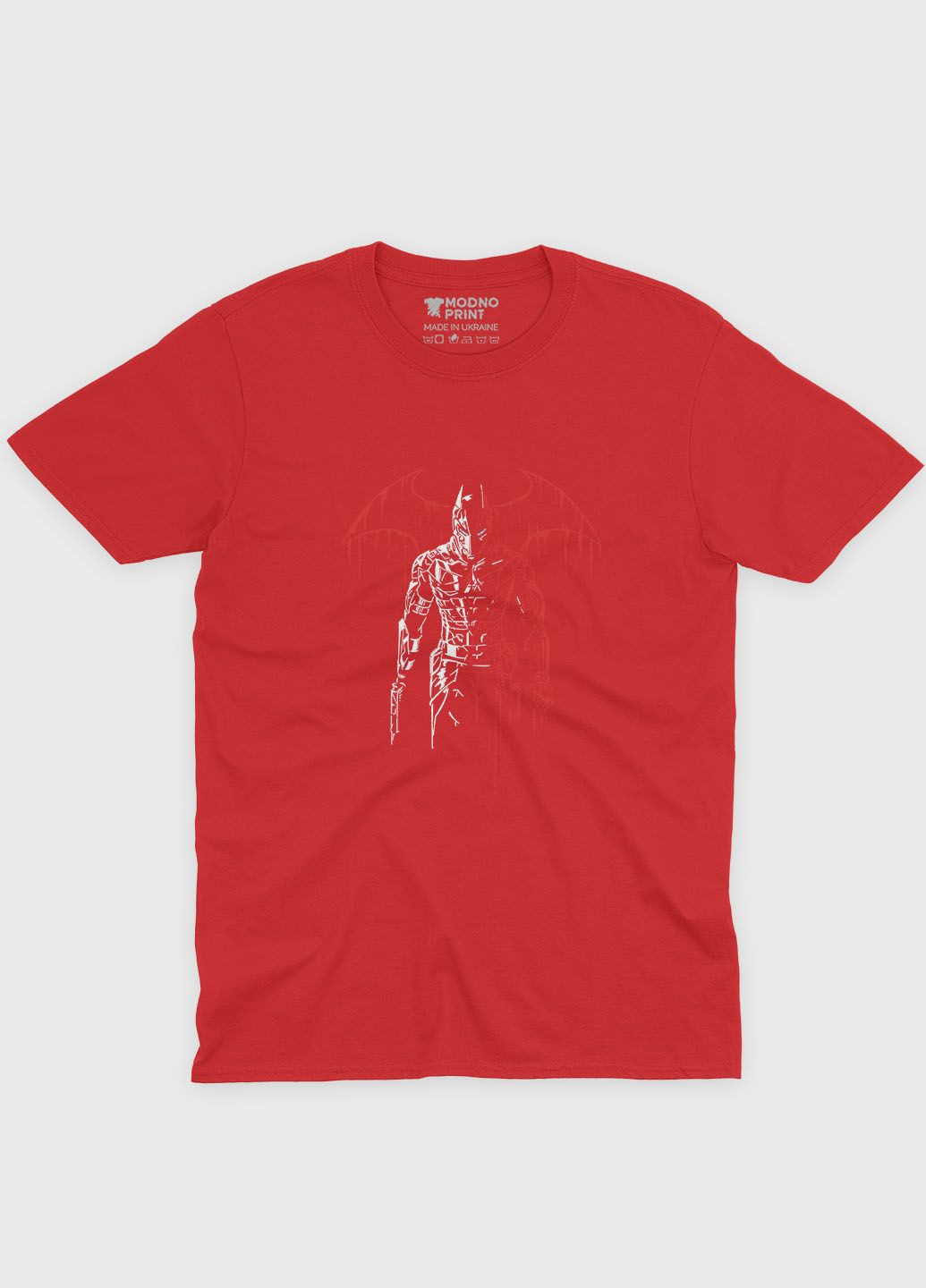 Червона демісезонна футболка для дівчинки з принтом супергероя - бетмен (ts001-1-sre-006-003-003-g) Modno