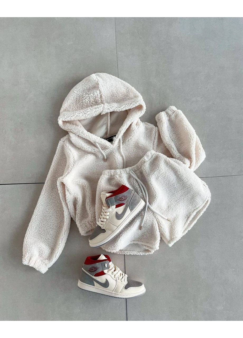 Молочна всесезон жіноча піжама тедді топ + шорти Asi.Store.ua